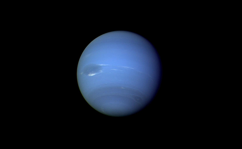 Neptune, the furthest known planet, is used to calibrate measurements of the cosmic microwave background. Image: NASA